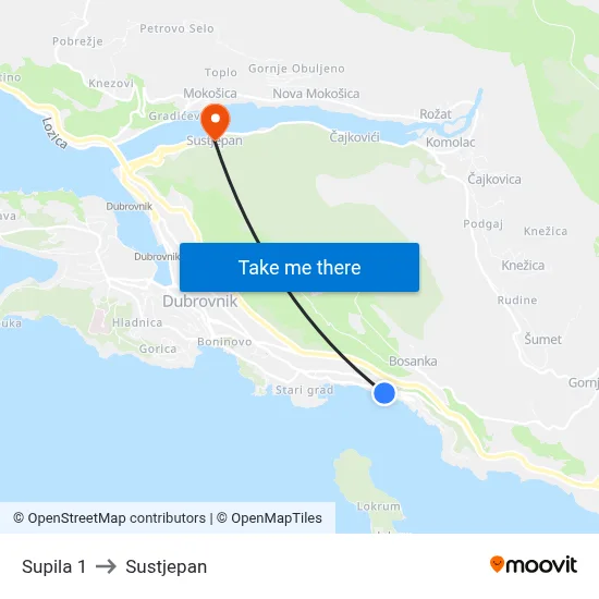 Supila 1 to Sustjepan map