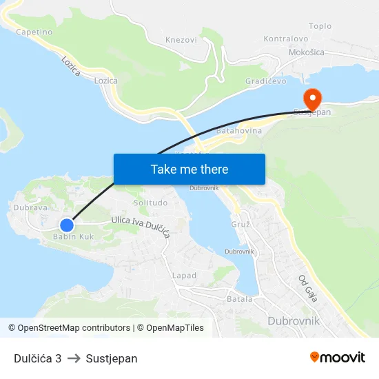 Dulčića 3 to Sustjepan map