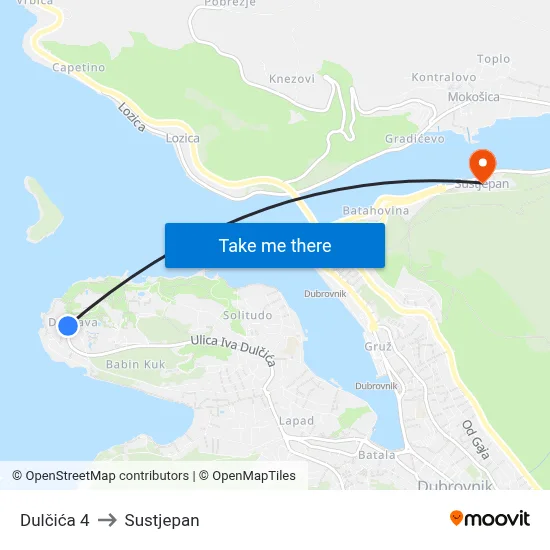 Dulčića 4 to Sustjepan map