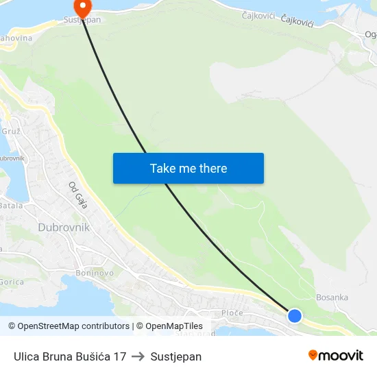 Ulica Bruna Bušića 17 to Sustjepan map