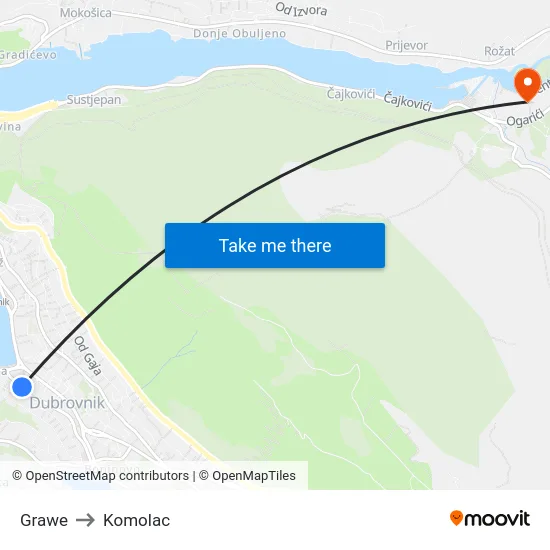 Grawe to Komolac map