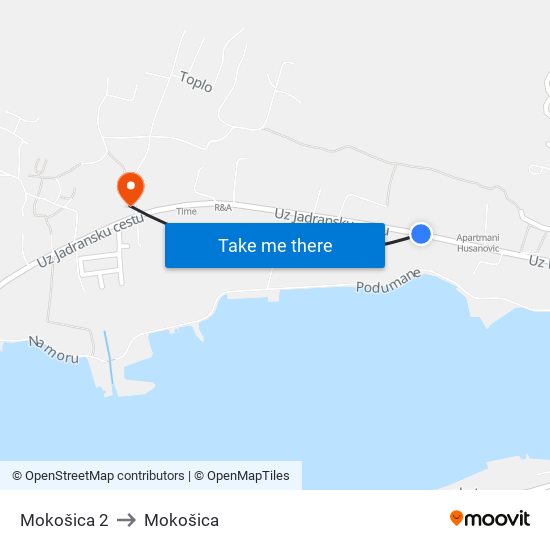 Mokošica 2 to Mokošica map