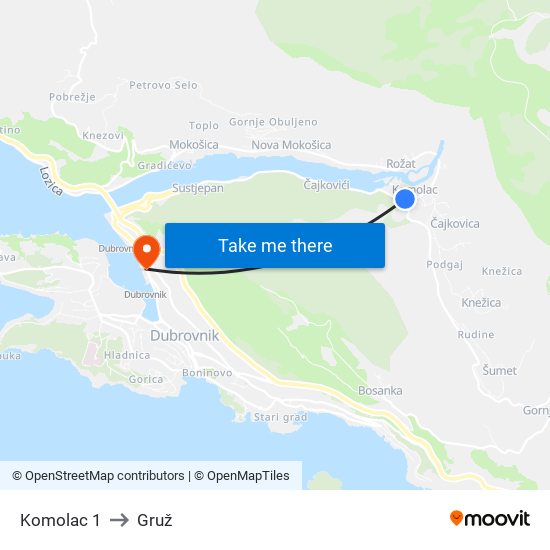 Komolac 1 to Gruž map