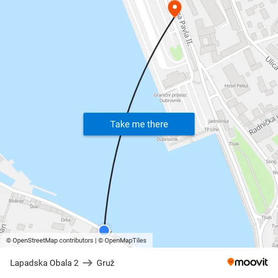 Lapadska Obala 2 to Gruž map