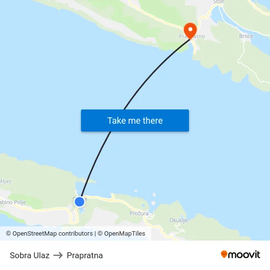 Sobra Ulaz to Prapratna map