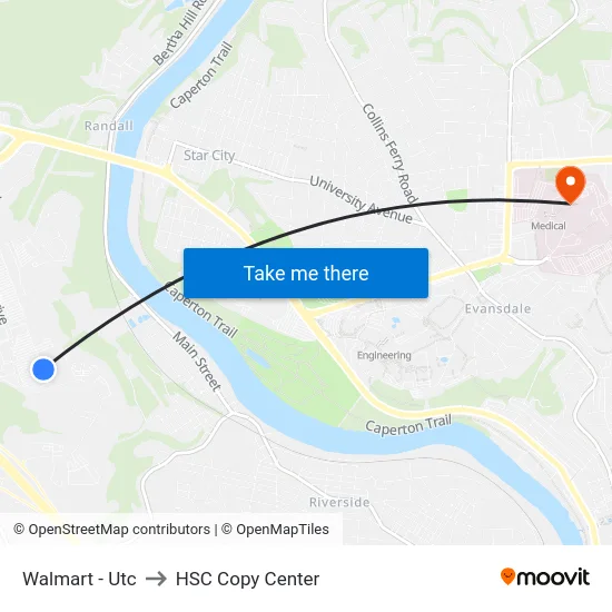Walmart - Utc to HSC Copy Center map