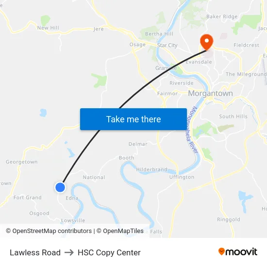 Lawless Road to HSC Copy Center map