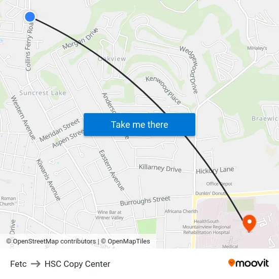 Fetc to HSC Copy Center map
