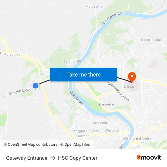 Gateway Entrance to HSC Copy Center map