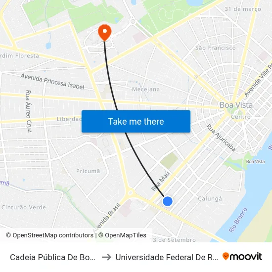 Cadeia Pública De Boa Vista to Universidade Federal De Roraima map