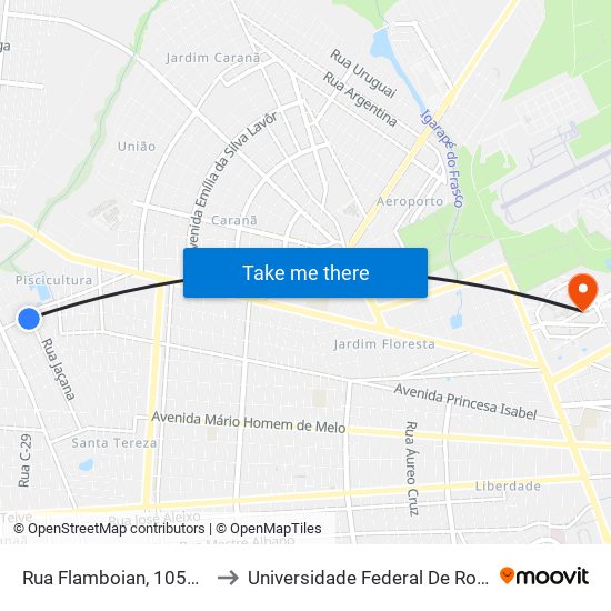 Rua Flamboian, 1057 C/B to Universidade Federal De Roraima map