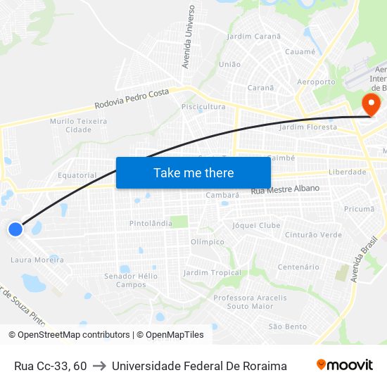 Rua Cc-33, 60 to Universidade Federal De Roraima map