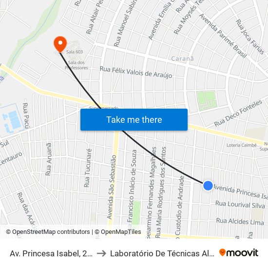 Av. Princesa Isabel, 2607 B/C to Laboratório De Técnicas Alimentares map