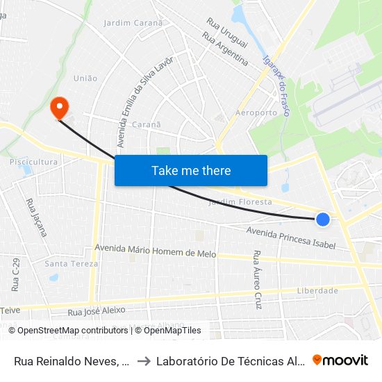 Rua Reinaldo Neves, 217 B/C to Laboratório De Técnicas Alimentares map