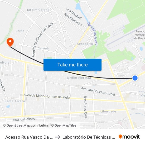 Acesso Rua Vasco Da Gama B/C to Laboratório De Técnicas Alimentares map
