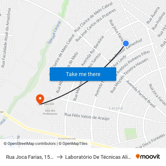 Rua Joca Farias, 1557 C/B to Laboratório De Técnicas Alimentares map