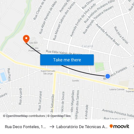 Rua Deco Fonteles, 1072-1100 to Laboratório De Técnicas Alimentares map