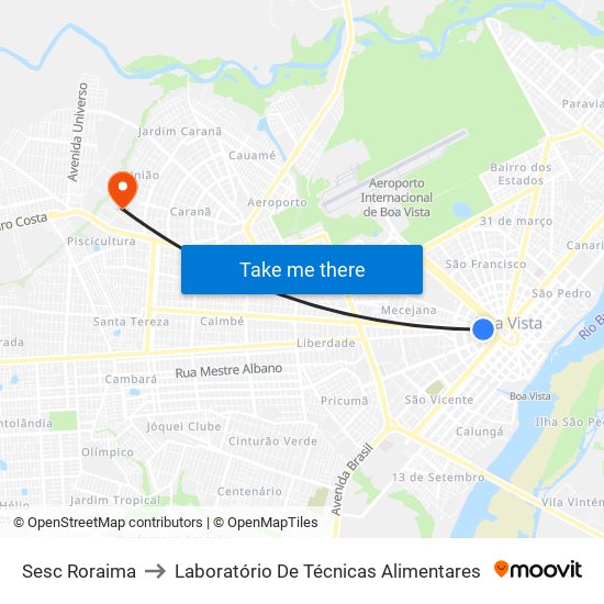Sesc Roraima to Laboratório De Técnicas Alimentares map