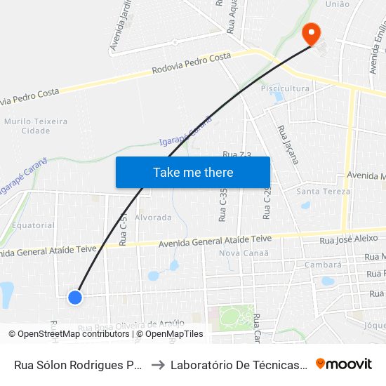 Rua Sólon Rodrigues Pessoa, 2419 to Laboratório De Técnicas Alimentares map