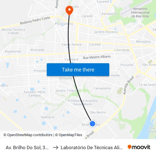 Av. Brilho Do Sol, 377-507 to Laboratório De Técnicas Alimentares map