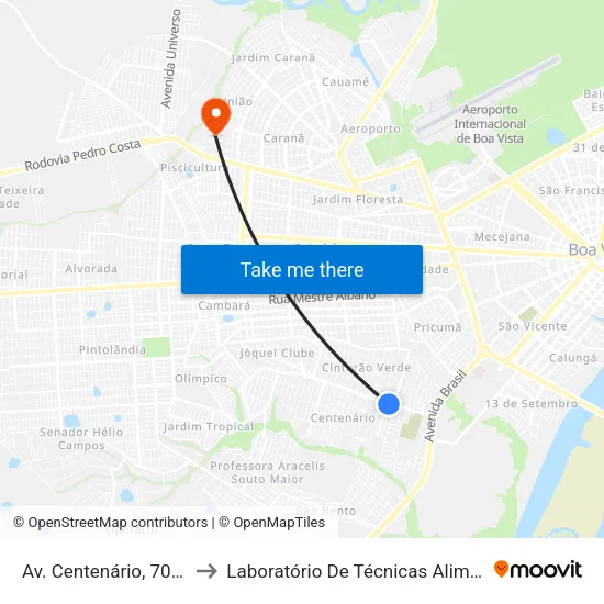 Av. Centenário, 705-781 to Laboratório De Técnicas Alimentares map