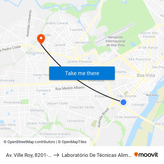 Av. Ville Roy, 8201-8299 to Laboratório De Técnicas Alimentares map