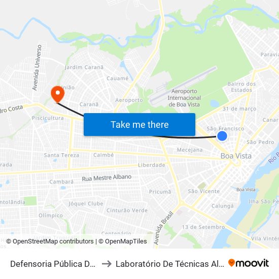 Defensoria Pública Do Estado to Laboratório De Técnicas Alimentares map