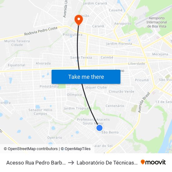 Acesso Rua Pedro Barbosa Da Silva to Laboratório De Técnicas Alimentares map