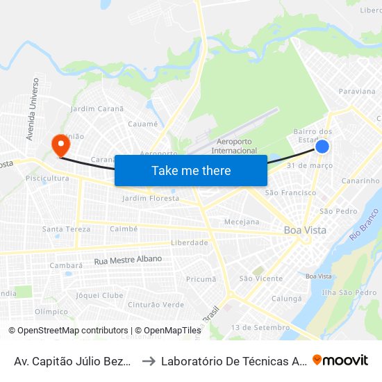 Av. Capitão Júlio Bezerra, 2409 to Laboratório De Técnicas Alimentares map