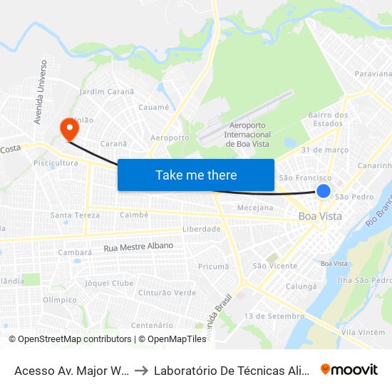 Acesso Av. Major Williams to Laboratório De Técnicas Alimentares map