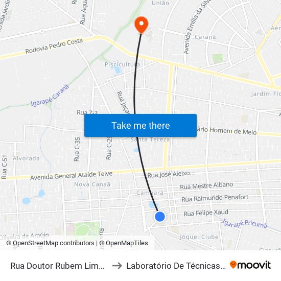Rua Doutor Rubem Lima Filho, 1-153 to Laboratório De Técnicas Alimentares map