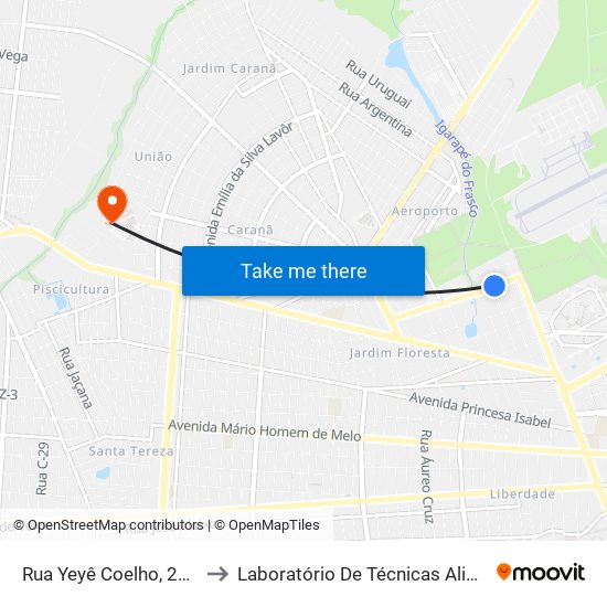 Rua Yeyê Coelho, 236-268 to Laboratório De Técnicas Alimentares map