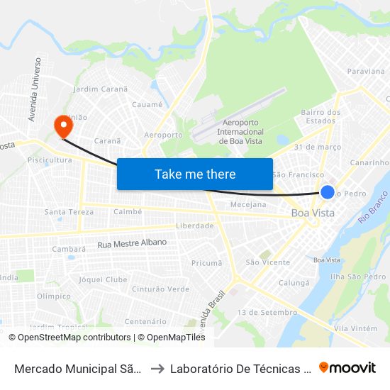 Mercado Municipal São Francisco to Laboratório De Técnicas Alimentares map