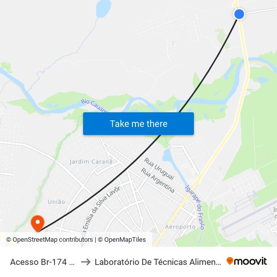 Acesso Br-174 B/C to Laboratório De Técnicas Alimentares map