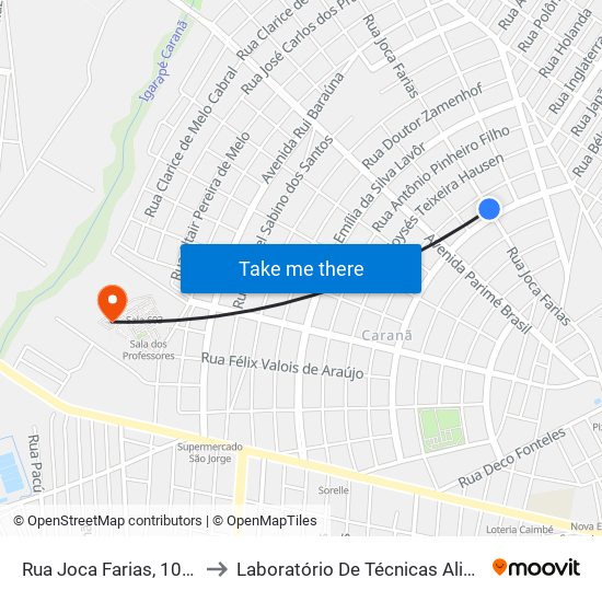 Rua Joca Farias, 1011 C/B to Laboratório De Técnicas Alimentares map