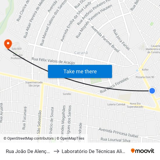 Rua João De Alençar, 326 to Laboratório De Técnicas Alimentares map