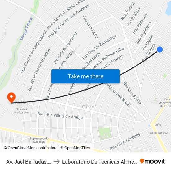 Av. Jael Barradas, 562 to Laboratório De Técnicas Alimentares map