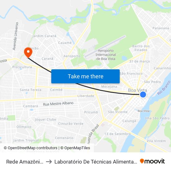 Rede Amazônica to Laboratório De Técnicas Alimentares map