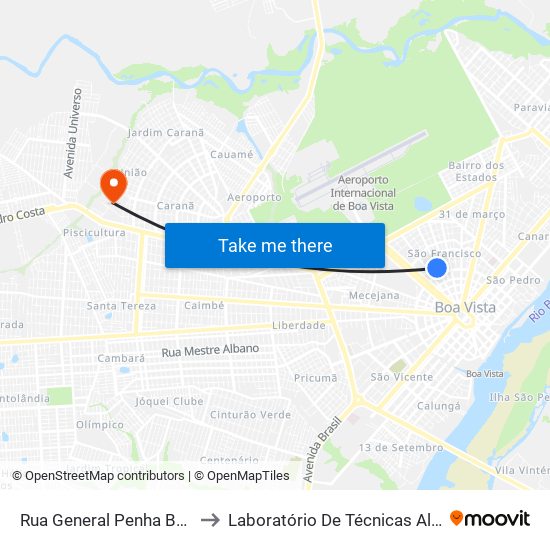 Rua General Penha Brasil, 731 to Laboratório De Técnicas Alimentares map