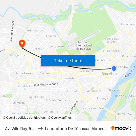 Av. Ville Roy, 5492 to Laboratório De Técnicas Alimentares map