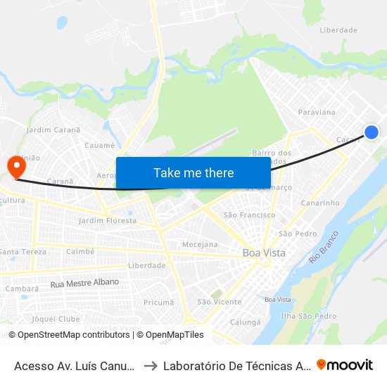Acesso Av. Luís Canuto Chaves to Laboratório De Técnicas Alimentares map