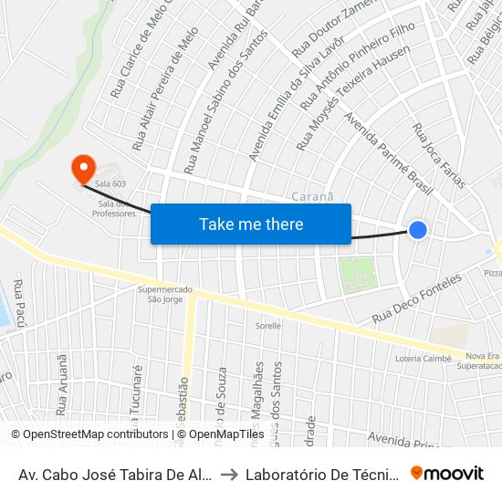 Av. Cabo José Tabira De Alencar Macedo, 386 to Laboratório De Técnicas Alimentares map