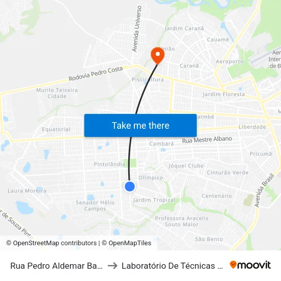 Rua Pedro Aldemar Bantim, 1231 to Laboratório De Técnicas Alimentares map