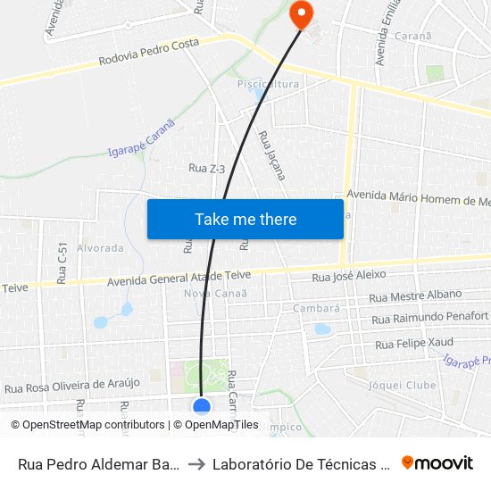 Rua Pedro Aldemar Bantim, 1771 to Laboratório De Técnicas Alimentares map