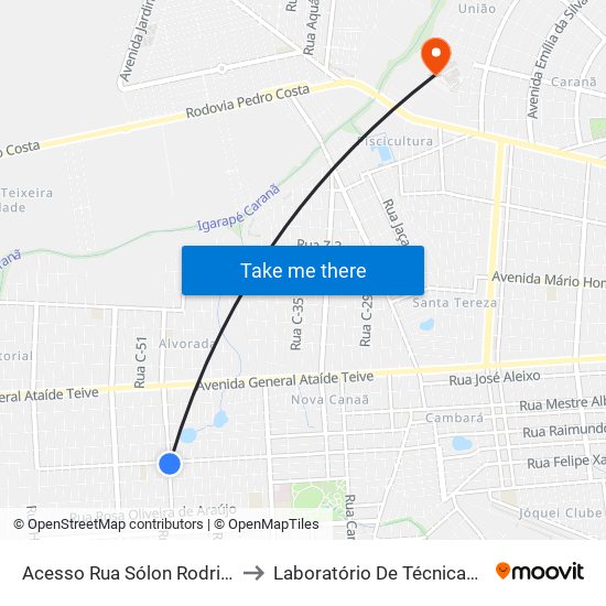 Acesso Rua Sólon Rodrigues Pessoa to Laboratório De Técnicas Alimentares map