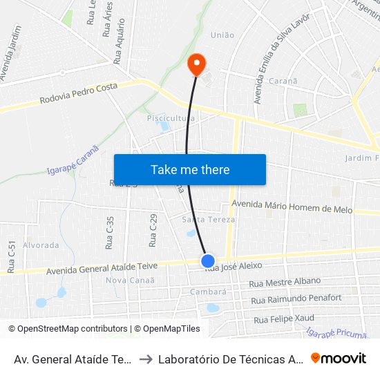 Av. General Ataíde Teive, 5677 to Laboratório De Técnicas Alimentares map