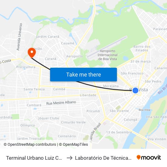 Terminal Urbano Luiz Canuto Chaves to Laboratório De Técnicas Alimentares map