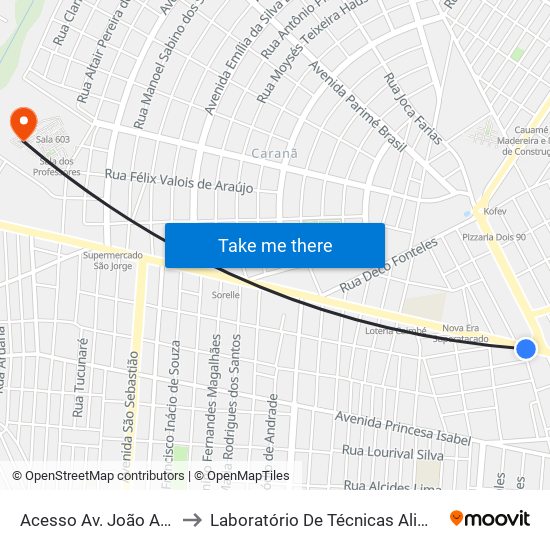 Acesso Av. João Alencar to Laboratório De Técnicas Alimentares map