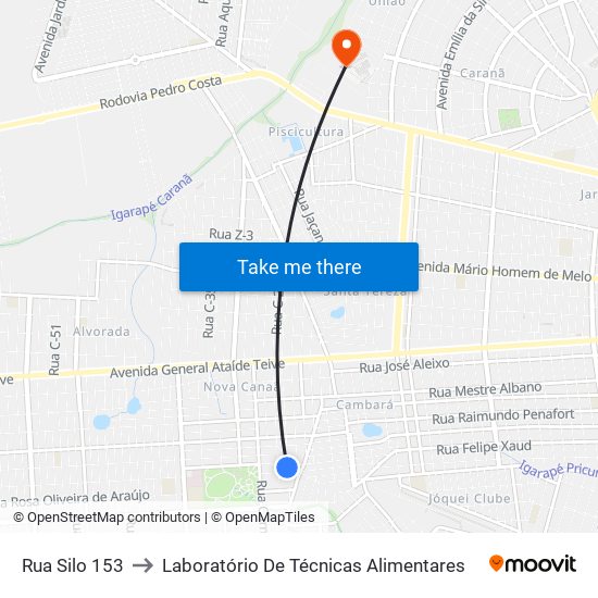 Rua Silo 153 to Laboratório De Técnicas Alimentares map