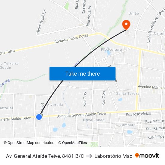 Av. General Ataíde Teive, 8481 B/C to Laboratório Mac map
